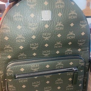 MCM Dark Green Backpack